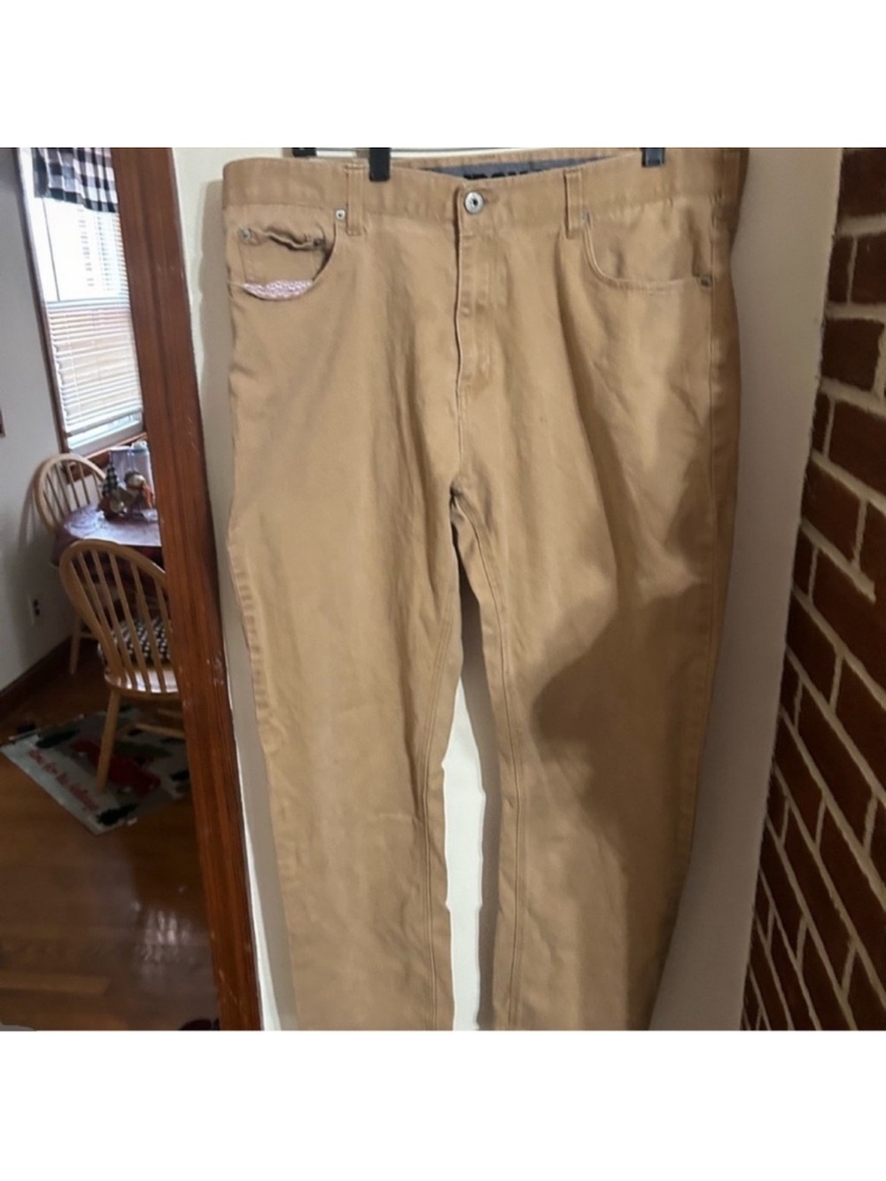 Iron Co. Men's Size 38x32 Slim Fit Khaki Chinos Work Pants